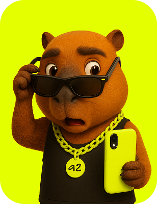 kapibara z telefonem